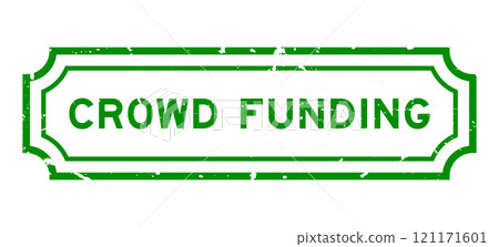 Grunge green crowd funding word rubber seal stamp on white background Grunge green crowd funding word rubber seal stamp on white background 121171601