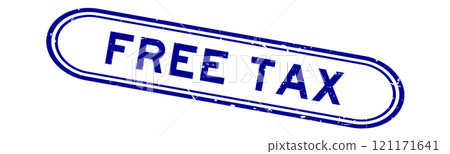 Grunge blue free tax word rubber seal stamp on white background Grunge blue free tax word rubber seal stamp on white background 121171641