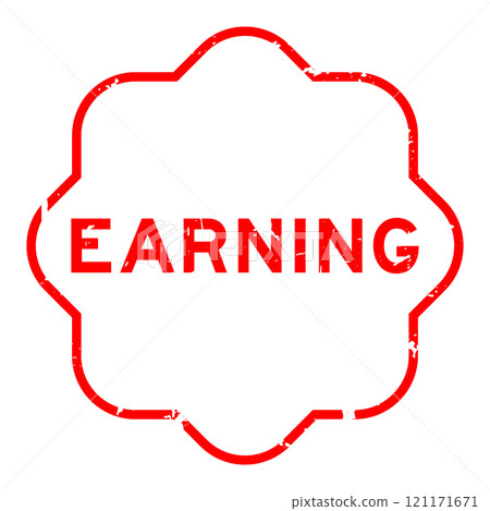 Grunge red earning word rubber seal stamp on wthie background Grunge red earning word rubber seal stamp on wthie background 121171671