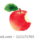 red apple with leaf isolated on white background 121171765