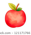 red apples with leaves isolated on white 121171766