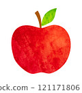 watercolor background with red apple 121171806