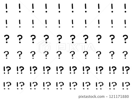 Set of question marks and exclamation marks 121171880