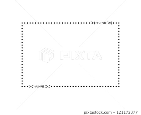 Illustration of scissors and cutting lines, dashed lines, dotted lines 121172377