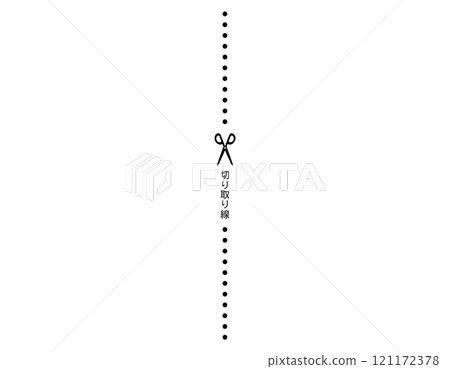 Illustration of scissors and cutting lines, dashed lines, dotted lines 121172378