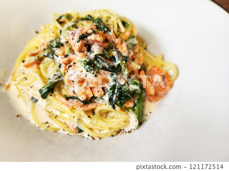 Salmon cream pasta Salmon cream pasta 121172514