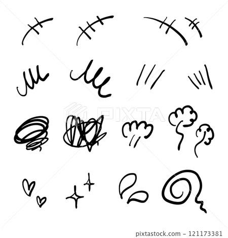Hand-drawn emotion cartoon mark illustration icon set Hand-drawn emotion cartoon mark illustration icon set 121173381