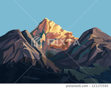 Mountains, Beautiful mountain peak landscape. 121173585
