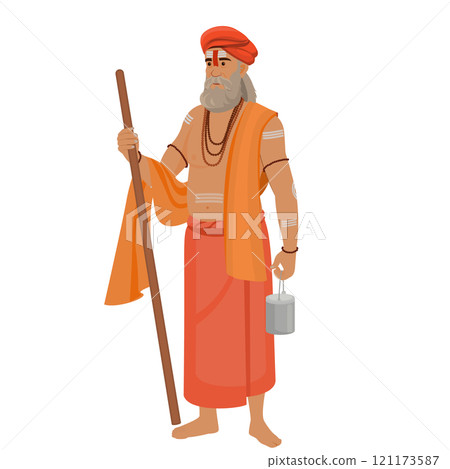 Sadhu Baba holyman, Sadhu saint of India for grand festival 121173587