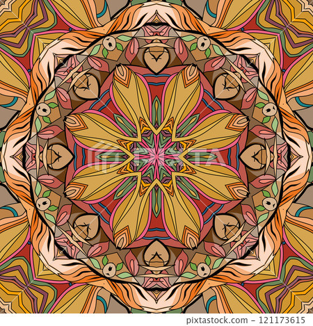 Colorful cute square. Decorative unusual square ornaments. 121173615