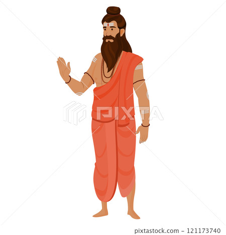 sadhu character illustration, Indian Maharshi character 121173740
