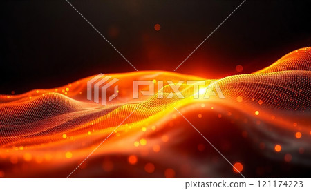beautiful abstract wave technology background with soft light digital effect corporate concept 121174223