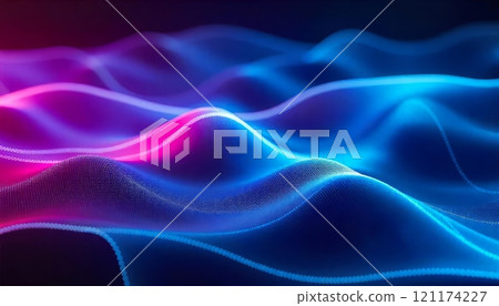 beautiful abstract wave technology background with soft light digital effect corporate concept 121174227