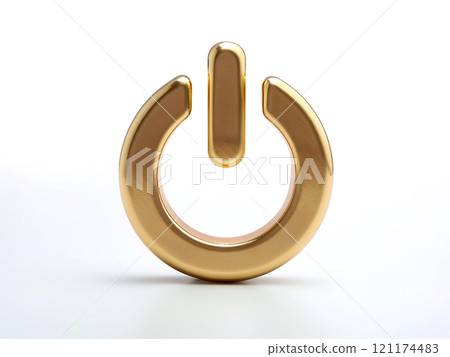 Three-dimensional image of power mark 121174483
