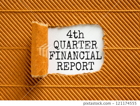 4th quarter financial report symbol. Concept words 4th quarter financial report on beautiful white paper. Beautiful brown background. Business 4th quarter financial report concept. Copy space. 4th quarter financial report symbol. Concept words 4th quarter financial report on beautiful white paper. Beautiful brown background. Business 4th quarter financial report concept. Copy space. 121174555