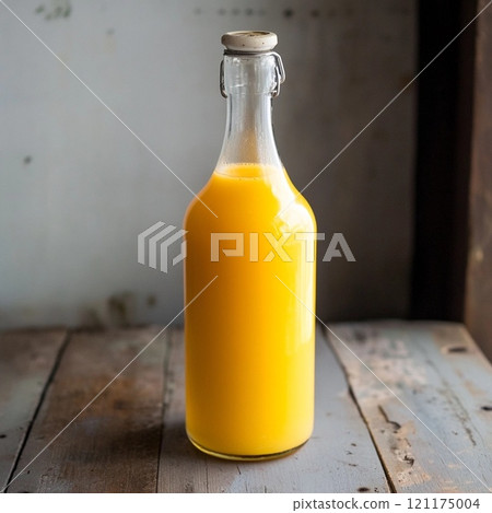Fresh Orange Fruit Juice summer vitamin drink in a bottle Fresh Orange Fruit Juice summer vitamin drink in a bottle 121175004
