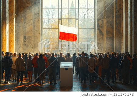 Gathering Together Around the National Flag in a Deeply Emotive and Meaningful Atmosphere 121175178