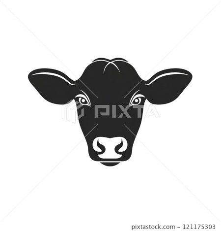 Cartoon Simple Meat Cow Face Icon logo symbol Cartoon Simple Meat Cow Face Icon logo symbol 121175303