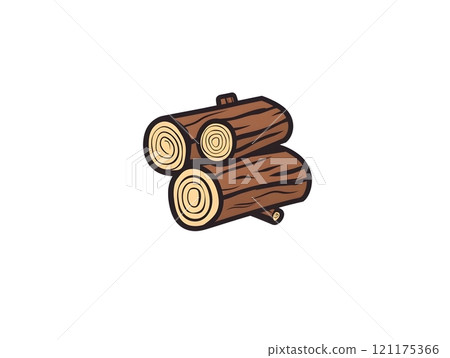 Isolated Wood forestry log wooden timber tree icon logo symbol	 121175366