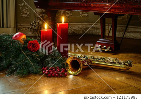 Adorn your space with charming festive decor featuring a saxophone, lovely candles and more Adorn your space with charming festive decor featuring a saxophone, lovely candles and more 121175985