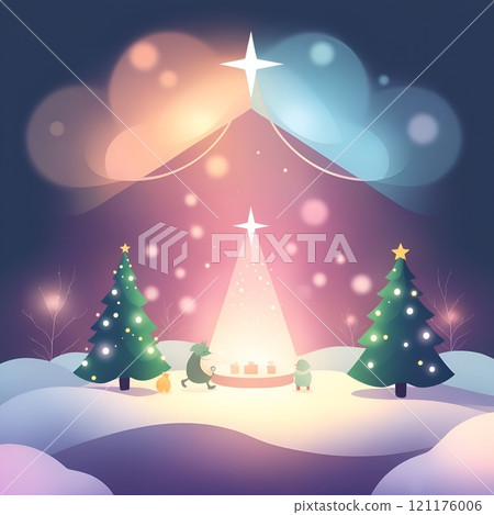 Christmas tree illustration 121176006