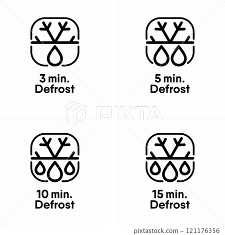 3 minutes Defrost vector information signs 3 minutes Defrost vector information signs 121176356