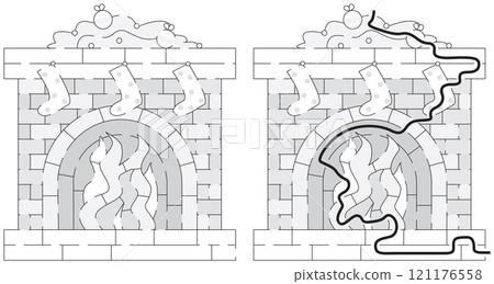 Christmas fireplace maze Christmas fireplace maze 121176558
