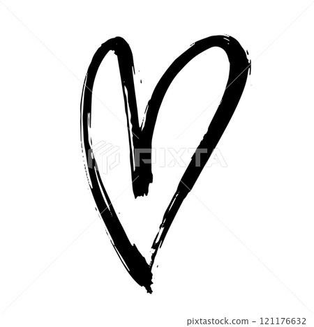 Hand Drawn Brush Heart Illustration. Hand Drawn Brush Heart Illustration. 121176632