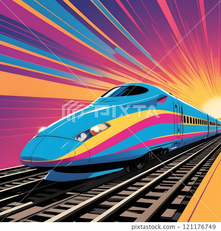 Bullet train with speed lines comic style... - Stock Illustration ...
