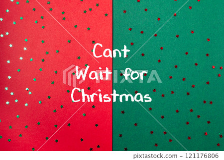 Red and green background with stars 121176806