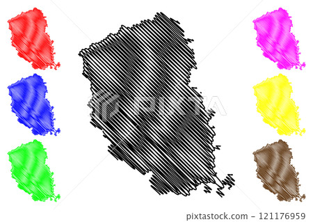 Mathura district (Uttar Pradesh State, Republic of India) map vector illustration, scribble sketch Mathura map Mathura district (Uttar Pradesh State, Republic of India) map vector illustration, scribble sketch Mathura map 121176959