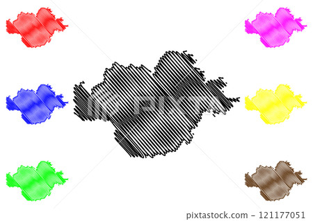 Nagaur district (Rajasthan State, Republic of India) map vector illustration, scribble sketch Nagaur map 121177051