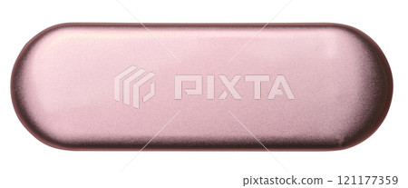 Pink metallic oblong box on isolated background 121177359