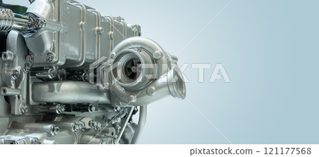 Close-up of diesel engine turbocharger Close-up of diesel engine turbocharger 121177568
