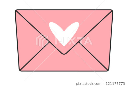 Love letter envelop groovy design 121177773