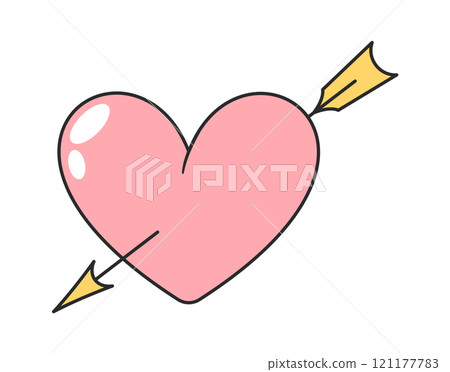 Archery arrow inside heart symbol Archery arrow inside heart symbol 121177783
