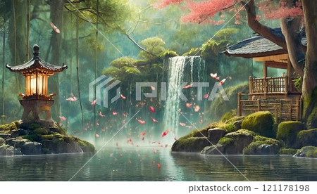 Japanese garden 121178198