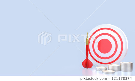 The Dart and coins for Business concept 3d rendering. 121178374