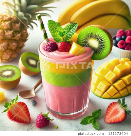 glass of fresh smoothie glass of fresh smoothie 121178404