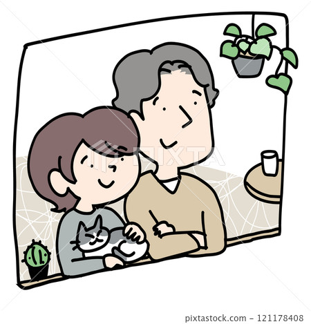 Living with my partner and a cat 121178408