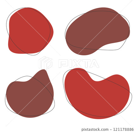 Valentine's Day color fluid shape frame set 121178886