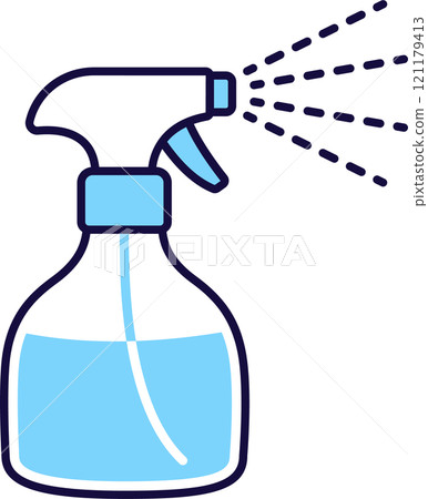 Spray bottle doodle line icon 121179413