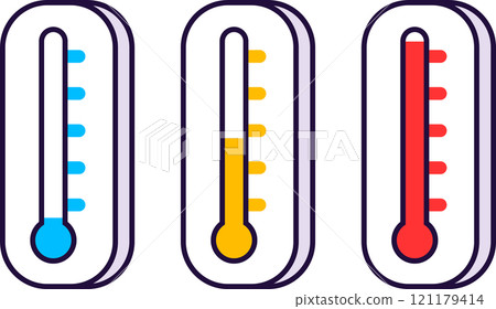 Thermometer cartoon line icon 121179414