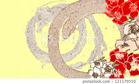 Snake year New Year's card template 121179550