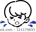 Hand-drawn crying boy 121179693