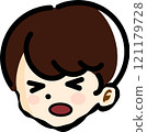 Hand-drawn crying brown-haired boy 121179728