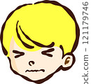 Hand-drawn crying blonde boy 121179746