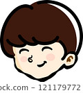 Hand-drawn smiling brown-haired boy 121179772