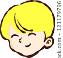 Hand-drawn smiling blond boy 121179796