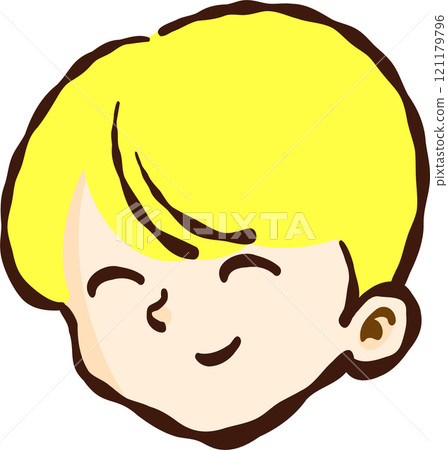 手繪微笑的金髮男孩 121179796